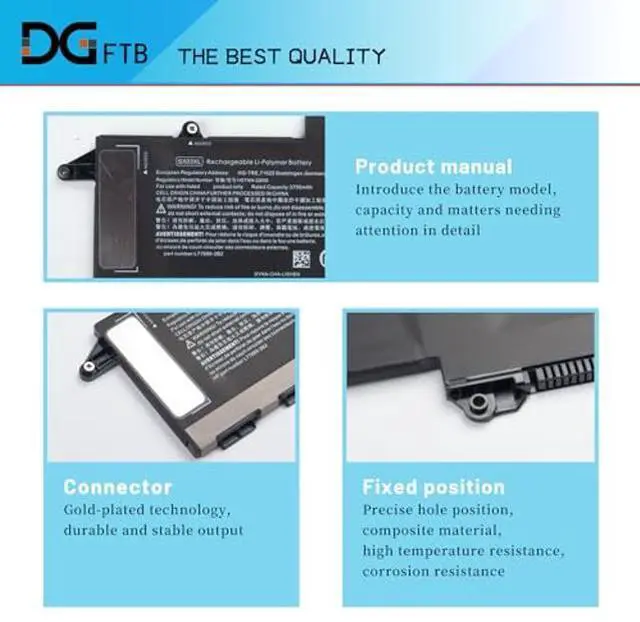 Alt view image 2 of 5 - DGFTB SX03XL 45Wh Laptop Battery for HP ProBook x360 435 G7 435 G8 Series SX03045XL 996QA176H HSTNN-DB9S HSTNN-DB9P HSTNN-IB9D HSTNN-IB9I L77689-2B1 L77689-171 L77689-172 (11.55V 3790mAh)