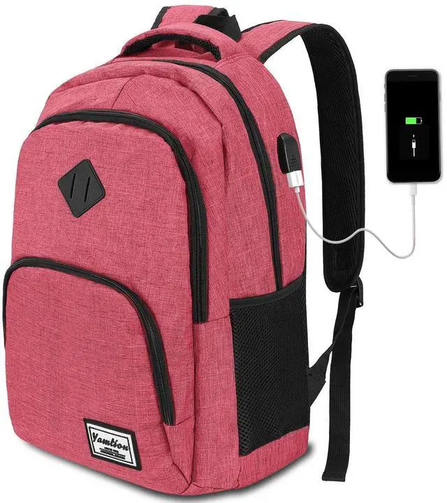 Main image of YAMTION Backpack for Women,School Backpack for Teen Girls College Backpack with USB Charging Port,Pink