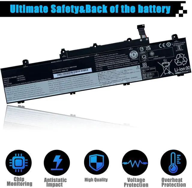 Alt view image 4 of 5 - L19C3PD5 SB10X02597 Laptop Battery Replacement for Lenovo ThinkPad E14 Gen 2 / E14 Gen 3 / E14 Gen 4 / E15 Gen 2 / E15 Gen 3 / E15 Gen 4 Series L19M3PD5 SB10X02591 L19D3PD5 SB10X02605 L19L3PD5 45Wh