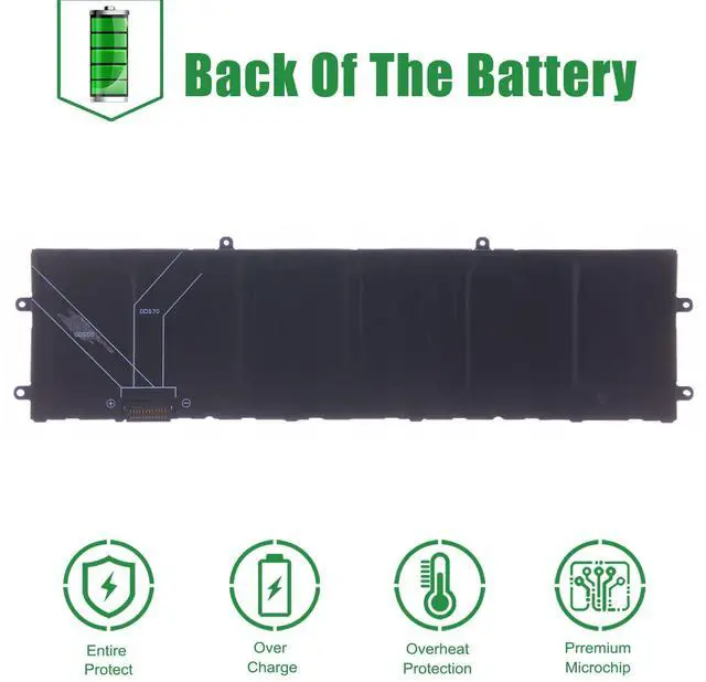 Alt view image 5 of 5 - JIAZIJIA DWVRR Laptop Battery Replacement for Alienware X15 X17 R1 R2 Inspiron 16 7620 2-in-1 Series Notebook 0NR6MH NR6MH Black 11.4V 87Wh 7250mAh