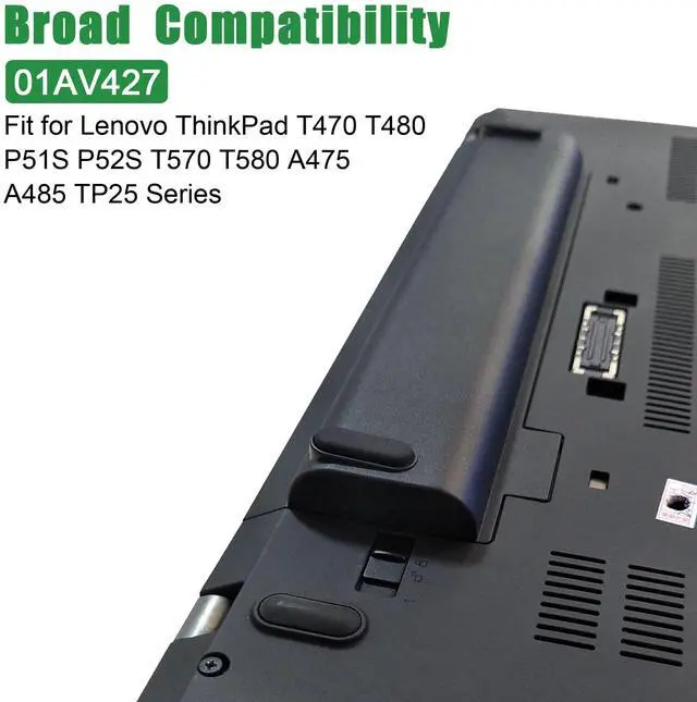 Alt view image 5 of 5 - JIAZIJIA 01AV427 SB10K97584 61++ Laptop Battery Replacement for Lenovo ThinkPad T470 P51S P52S T480 T570 T580 TP25 A475 A485 Series Notebook 4X50M08812 01AV428 01AV492 SB10K97585 10.8V 72Wh 6600mAh