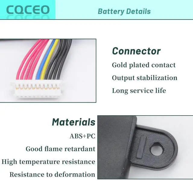 Alt view image 2 of 5 - CQCEO 4588105-2S 4588106-2S Laptop Battery for Dynabook Satellite Pro C50-H-108 C50-H-103 C50D-B-115 for Medion Akoya E15403 30027586 30026724 30026726 Series 40071698 40072215 7.6V/45.6Wh/6000mAh