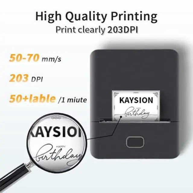 Alt view image 3 of 5 - KAYSION The SK20 Bluetooth Thermal Label Printer is Lightweight, Easy to Carry. Shipping Label Printer Wireless Small Business Needs no Ink cartridges, Compatible with iPhone, Android(Black)