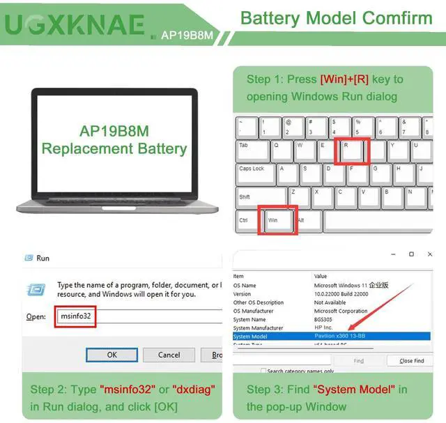 Alt view image 4 of 5 - UGXKNAE AP19B8M Laptop Battery for Acer Swift 3 SF314-59SF314-59-56F2 SF314-59-78Z8 TravelMate P4 TMP414-51 TMP414-51-54HA Porsche Design Book RS AP714-51GT-75VS Series Notebook KT0030G024