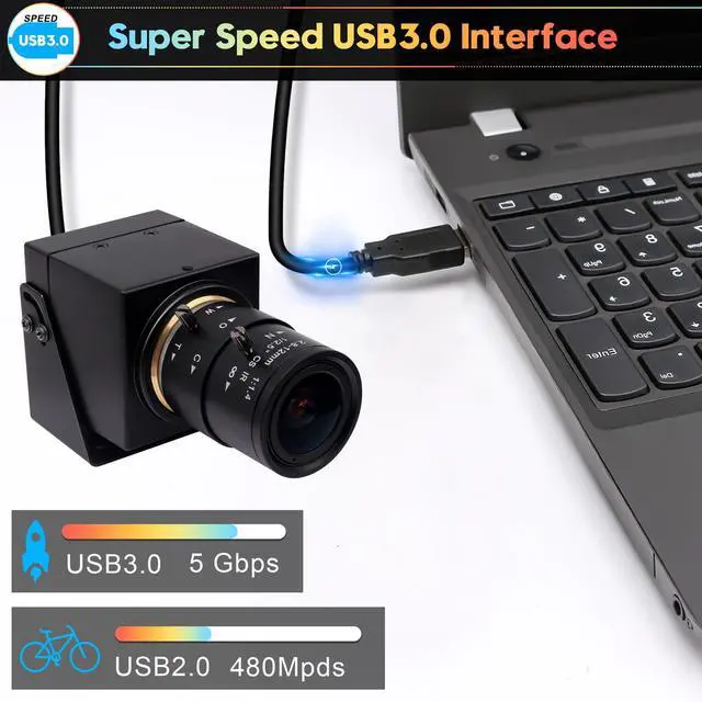 Alt view image 3 of 5 - SVPRO 4K 60fps HDMI USB Zoom Camera USB3.0 Manual Focus Webcam with 2.8-12mm Optical Zoom Lens,Zoom in and Out HD Industrial Camera H.264 60fps 4K Streaming Camera for PC,Raspberry Pi,TV,Monitor