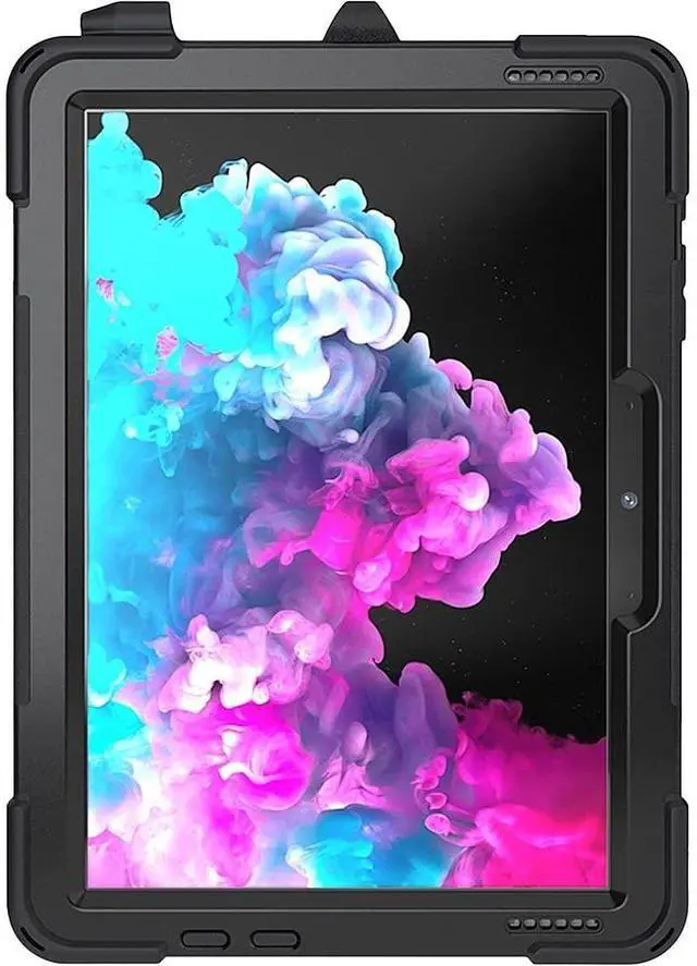 Alt view image 2 of 5 - SaharaCase Protection Hand Strap Series Case for Microsoft Surface Go 4 and Surface Go 3 [Shockproof Bumper] Kickstand Rugged Protection Anti-Slip Grip (Black)