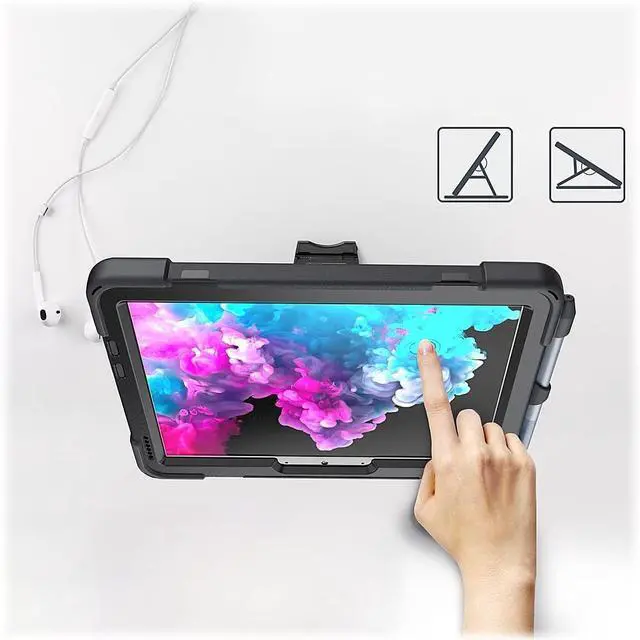 Alt view image 5 of 5 - SaharaCase Protection Hand Strap Series Case for Microsoft Surface Go 4 and Surface Go 3 [Shockproof Bumper] Kickstand Rugged Protection Anti-Slip Grip (Black)