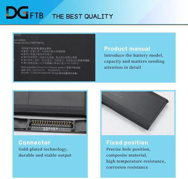 Alt view image 2 of 5 - DGFTB G3HTA071H G3HTA072H New Battery Replacement for Microsoft Surface Laptop Studio Model 1964 Series 14.4 inch 11.38V 56.3Wh/4948mAh