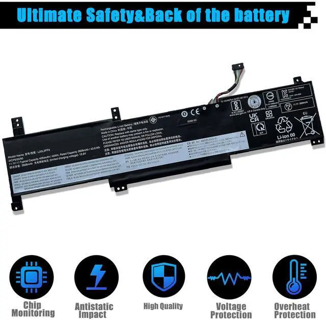 Alt view image 4 of 5 - AOMKA L20L3PF0 SB11B36276 Battery Replacement for Lenovo Ideapad 3-14ITL6 3-15ITL6 3-17ITL6 3-14ALC6 3-15ALC6 3-17ALC6 3-14ABA7 S14 G2-ITL G3-IAP V14 V15 V17 G2 G3 K14 Series L20M3PF0 L20C3PF0 45Wh