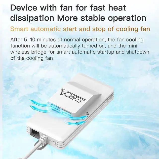 Alt view image 3 of 5 - Vonets VAP11AC 2.4G+5G WiFi Bridge/Wireless Repeater/Wired to WiFi Adapter 1200Mbps with RJ45 Ethernet Cable Good Partner for Security System, IP Device