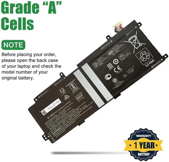 Alt view image 3 of 5 - JIAZIJIA MR02XL L46601-005 Laptop Battery Replacement for Hp Elite X2 G4 Series Notebook HSTNN-DB9E L45645-2C1 Black 7.7V 47Wh 5950mAh