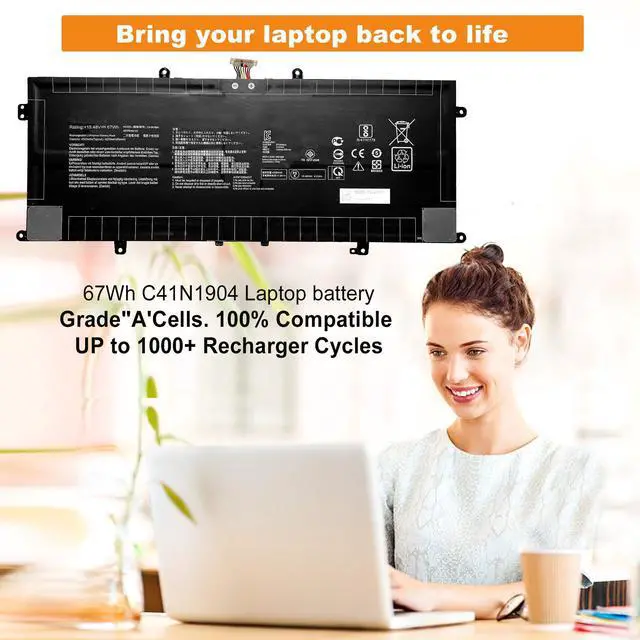 Alt view image 2 of 5 - BOWEIRUI C41N1904 C41N1904-1 Battery for ASUS ZenBook 14 UX425UA UM425IA UX425EA UX425JA 13 BX325JA UX325EA UX325JA UX325SA UM325SA UX363EA UX363JA S UX371 UX393 UX393EA UX371EA S14 S435 S435EA
