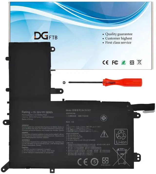 Main image of DGFTB B41N1827 New Laptop Battery for Asus ZenBook Flip 15 UX562 UX562F UX562FA UX562IA UX562FD UX562IQ UX562UG Q526 Q526F Q526FA Q526FAC Q507 Q507I Q507IQ UM562 UM562IQ B41BmE1 (15.36V 56Wh/3653mAh)