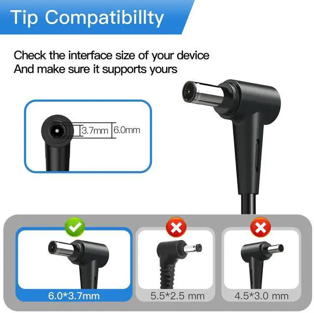 Alt view image 4 of 5 - 280W AC Adapter Charger ADP-280EB Fit for Asus Rog Flow X16 Rog Strix G15 G16 G17 Rog Strix G18 Rog Strix Scar 15 17 SE ROG Zephyrus M16 Asus Tuf Gaming A16 Laptop Power Supply Adapter Cord20V14A