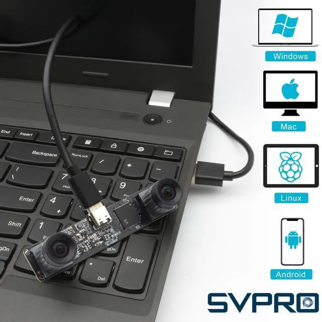 Alt view image 4 of 5 - SVPRO 210fps Monochrome Global Shutter USB Camera Module - Dual Lens Synchronization - Black/White - 800P - Lightburn - OmniVision OV9281