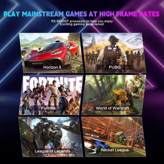 Alt view image 5 of 5 - AEXPXO PC Desktop,AMD Ryzen 5 5600GT 3.6GHz,16GB DDR4 RAM 3200MHz,1TB NVME SSD,Supply WiFi/Bluetooth Support for Office, Light Entertainment, Video Editing