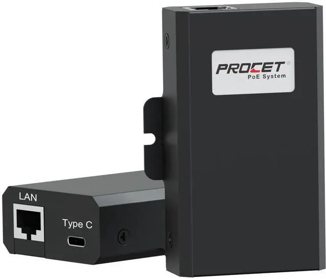 Main image of PROCET Gigabit PoE to USB C Splitter up to 60W PoE RJ45 to C Type Power Ethernet Adapter Converter for Eero 6/7, Pro 7, Max 7, Display Hub, Tablet, iPad, Webcam, Raspberry Pi4/5