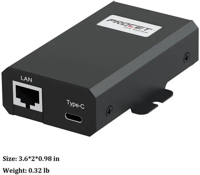 Alt view image 5 of 5 - PROCET Gigabit PoE to USB C Splitter up to 60W PoE RJ45 to C Type Power Ethernet Adapter Converter for Eero 6/7, Pro 7, Max 7, Display Hub, Tablet, iPad, Webcam, Raspberry Pi4/5