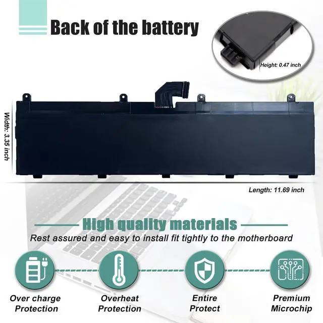 Alt view image 5 of 5 - BOWEIRUI L17M6P52 01AV498 L17C6P51 Laptop Battery Compatible with Lenovo ThinkPad P72 P73 Series Notebook 01AV497 SB10K97636 SB10K97637 11.25V 8800mAh 99Wh 3-Cell
