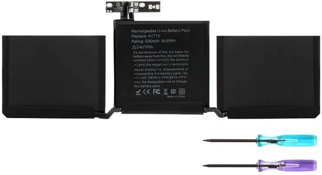 Main image of A1708 Battery Replacement for MacBook Pro 13 inch A1708(Late 2016, Mid 2017) A2159(2019) A2289(2020) A2338(2020,2022) A1713 A2171 Battery