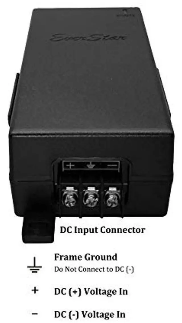 Alt view image 2 of 5 - EverStar iPoE-17W48DW-af 100Mbps | 9-36V DC in | 48V/0.35A DC PoE Out | 17W | 802.3af Mode B Solar PoE Injector | Black