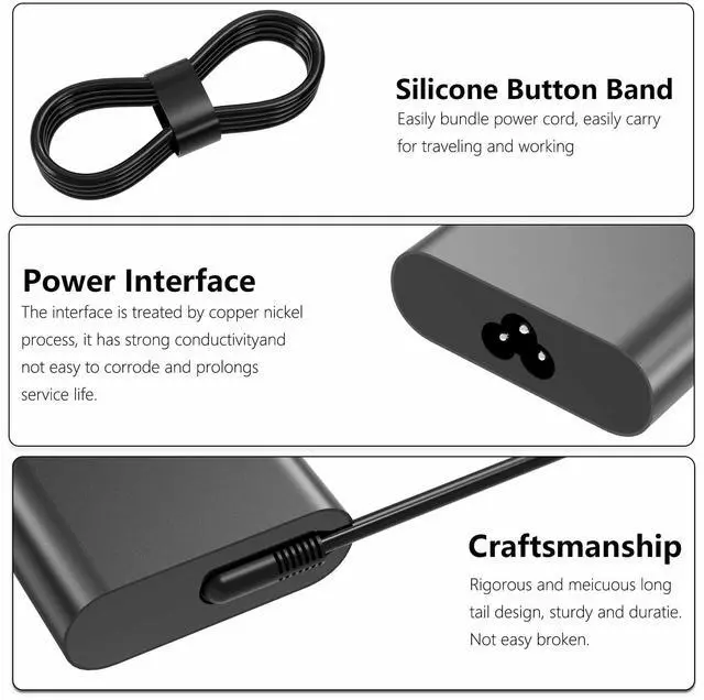 Alt view image 5 of 5 - 180W 9.23A 19.5V LA180PM210 AC Charger [GaN Tech] for Dell G7 15 17 7588 7590 7790 G5 15 5515 5587 5590 G3 15 3579 17 3779 HA180PM210 DA180PM210 10KFT TXR1N D6JHG Laptop Power Supply Adapter Cord