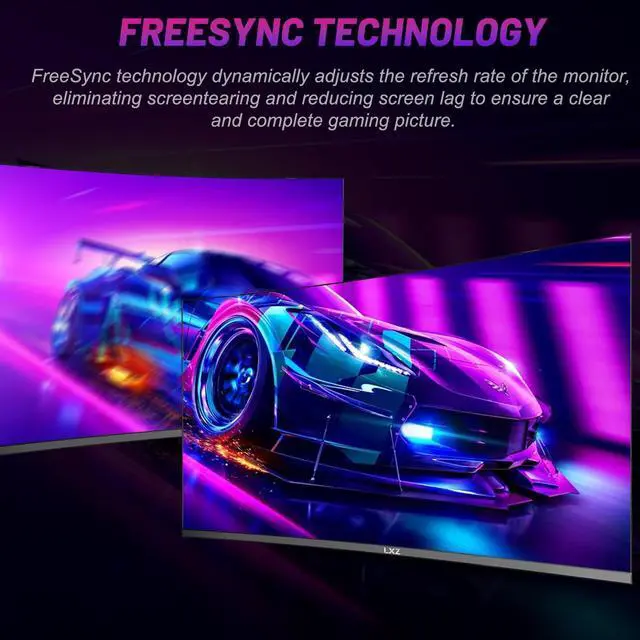 Alt view image 4 of 5 - LXZ Curved Gaming Monitor 27 Inch PC Monitor 180hz, Full HD 1080P Frameless 1800R Gaming Display with FreeSync & Eye-Care Technology, DP, HDMI Port - Black
