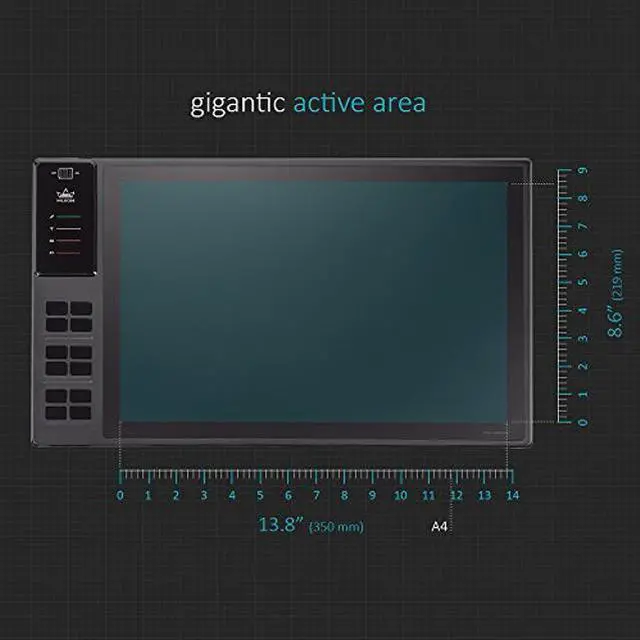 Alt view image 3 of 5 - HUION WH1409 Wireless Graphic Drawing Tablet 8192 Pen Pressure Pen Tablet with 12 Press Keys