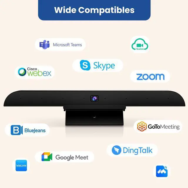 Alt view image 3 of 4 - KEINONE USB Video Conference Camera 90deg Wide Angle, Microphone, Speaker, Auto Framing, Perfect for Group Meetings, Microsoft Teams & Zoom