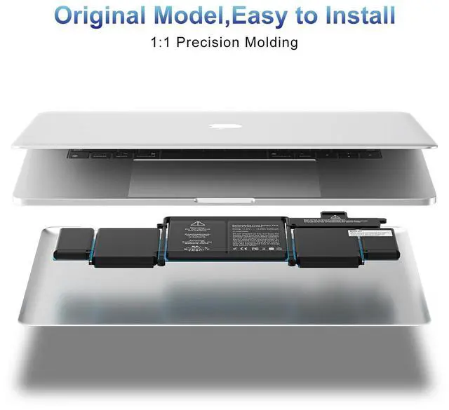 Alt view image 2 of 5 - DREAMME A1582 A1502 Laptop Battery- for MacBook Pro 13 inch Retina A1493 (Early 2015,Mid 2014, Late 2013) by [A1582 A1502 A1493 Battery, 11,36 V / 74,9 Wh]