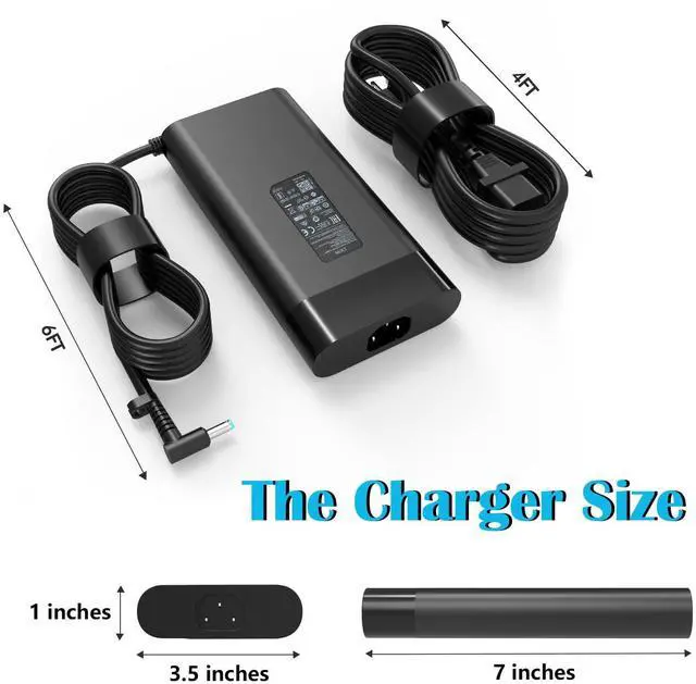 Alt view image 3 of 5 - 230W 11.8A 19.5V AC Charger for TPN-Q265 TPN-LA10 HP ZBook Fury 16 G9 HP OMEN 15 16 17 16-b1797nr 16-b1085nr 16-b0005dx 16-b0013dx 16-c0002dx 15-en1013dx 15-ek1013dx Laptop Power Supply Adapter