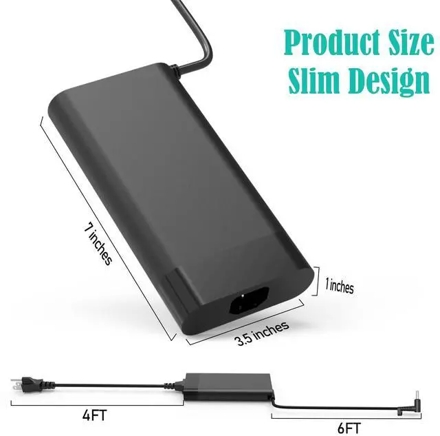 Alt view image 3 of 5 - 280W 20V 14A AC Charger Adapter for HP OMEN Gaming Laptop TPN-LA27 TPN-CA26 A280A011P PA-1281-08HT M94073-001 M94073-002 M95376-001 HP ZBook Fury G9 Laptop Power Supply Cord
