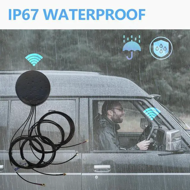 Alt view image 3 of 5 - Maswell 4 Combo 2X2 5G MIMO Plus 2X2 MIMO WIFI6 Antenna Cellular 700-4900MHz Both Magnet and Adhesive Mount Bluetooth Wimax Zigbee Antenna SMA Male for RP SMA Plug for WiFi not for Speed Competition