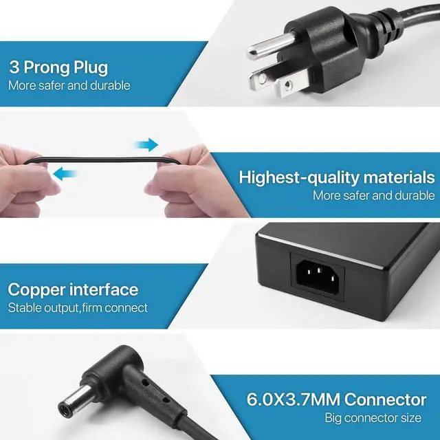 Alt view image 3 of 5 - 240W 20V 12A ADP-240EB B a20-240p1a AC Adapter Power Supply for ASUS ROG Zephyrus Duo 15 GX550LXS, M16 GU603HM, ROG Zephyrus G14 GA401Q G15 GA502D S15 GX502 S17 GX701 G533QS Gaming Laptop Charger