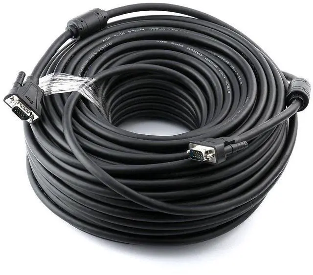 Main image of DTech Heavy Duty 150 Feet Long VGA Cable Male to Male Computer Monitor Cord 1080p High Resolution - 46m Black