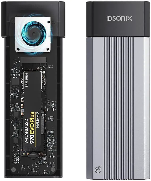 Main image of iDsonix 40Gbps M.2 NVMe SSD Enclosure for Thunderbolt 3/4 with Fan, Tool-Free Installation, Aluminium USB4 NVMe SSD Enclosure for MacBook Air/Por M1/M2, Mac Studio/Mini, Lenovo, HP, Acer