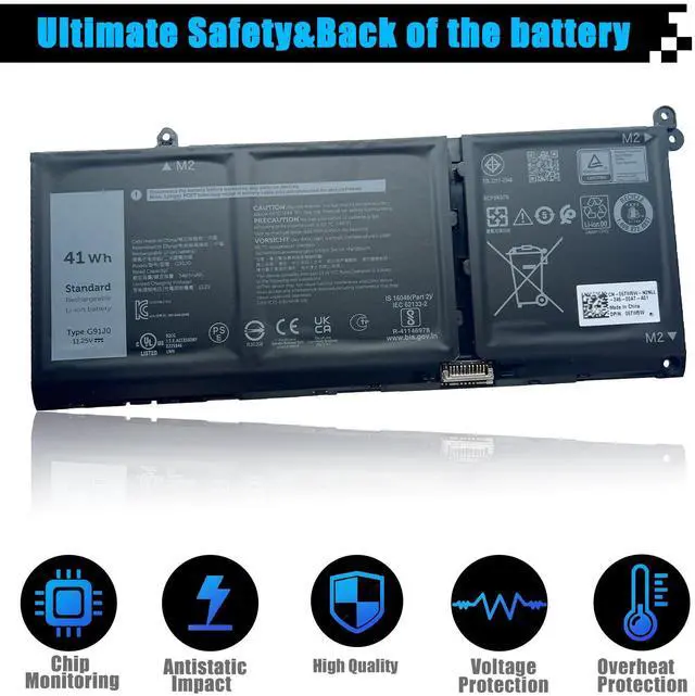 Alt view image 4 of 5 - AOMKA 41Wh G91J0 Battery Replacement for Dell Latitude 3320 3330 3420 3520 Inspir 3510 3511 3515 3525 3530 5310 5410 5418 5510 5515 5518 14 Plus 7420 7415 2-in-1 Vostro 5620 5625 V6W33 TN70C 11.25V