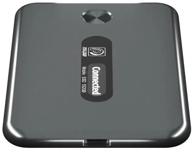 Alt view image 3 of 5 - TEKISM Portable SSD 512GB External Solid State Drive - USB Type-C, USB 3.1, speeds up to 520MB/s, Metallic, Super Thin and Light, for Mac PC and iPad, with Display