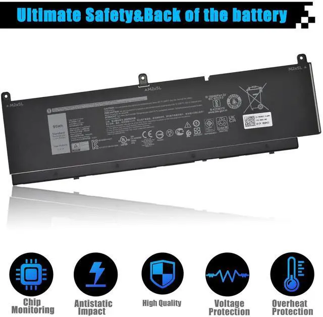 Alt view image 4 of 5 - AOMKA PKWVM Laptop Battery Replacement for Dell Precision 7550 7750 7560 7760 P44E P93F P44E001 P44E002 P93F001 P93F002 Series C903V 0C903V 0CR72X CR72X 068N03 0447VR 68ND3 453-BBCQ 95Wh 11.4V