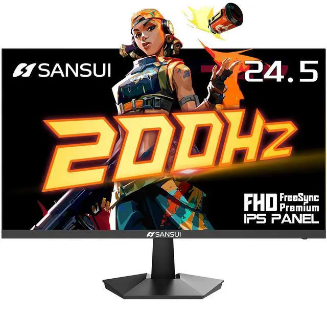 Main image of SANSUI 24.5 Inch 200Hz Gaming Monitor, FHD 1080P Fast IPS PC Gaming Monitor, 2 x HDMI2.0, 1 x DP1.4, FreeSync,128% sRGB HDR VESA Mountable (ES-G25X1, One HDMI Cable Included)