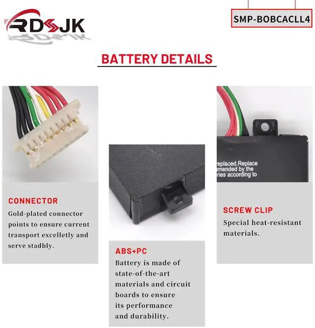 Alt view image 5 of 5 - SMP-BOBCACLL4 21-93042-01 Laptop Battery for Xplore XSlate B10 IX101B2 D10 iX101B1 Bobcat Rugged IX101B1 Thinkpad P72 Series SMP-B0BCACLL4 SMPSBINTL 2ICP7/55/63-2 7.4V 39.22Wh