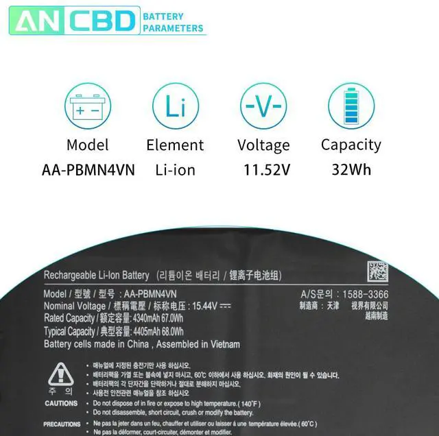 Alt view image 2 of 5 - AA-PBMN4VN Laptop Battery for Samsung Galaxy Book Pro 360 15 15.6 NP950XDB NP950XDB-KA1US NP950XDB-KB1US NP950QDB Series BA43-00398 BA4300398 BA43-00398A BA4300398A PBMN4VN AAPBMN4VN 4ICP5/71/80