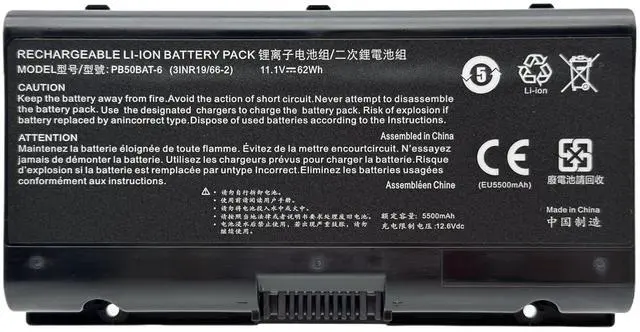 Main image of Uniwings PB50BAT-6 Battery for Clevo PB51RF-G PB70EF-G PB71EF-G for PowerSpec 1720 1520 for Sager NP8371 NP8377 NP8451 NP8454 Schenker XMG Pro 15 15-M19 17-E20 17-M19 Cjscope MX756 Hasee A7000