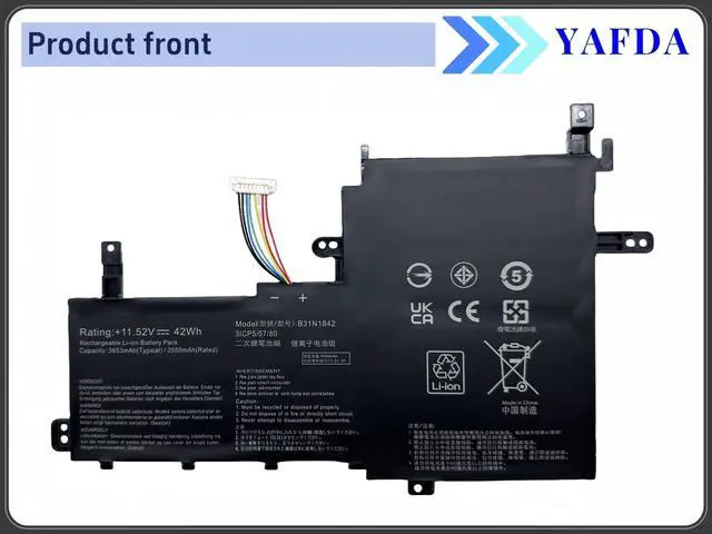 Alt view image 2 of 5 - Yafda B31N1842 Laptop Battery for Asus VivoBook S15 S531FA S531FL K531FA K531FL X531FA X531FL M513IA M513UA K513EA K513EQ F513EA F513EP S513EA S513EP S513EQ V531FA V531FL X513EA X513EP X513EQ X513IA
