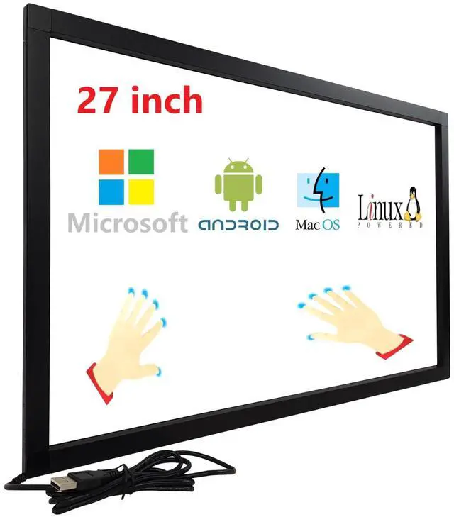 Main image of Deyowo 27 Inch interactive 10 Points Infrared IR Touch Screen Overlay Frame Free Driver