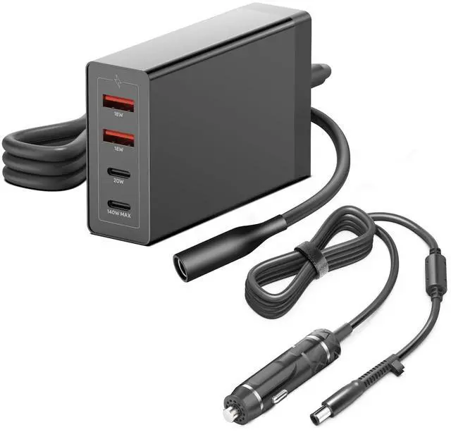 Main image of HKY Car Charger Multiple Ports GaN USB-C PD3.1(140W)+QC3.0 Fast Charging for Multiple Devices,USB Desktop/Vehicle/Car Charging Station Power Inverter Laptop Stream Deck Rog Ally Ipad Phone Car Charger