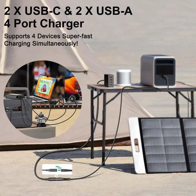 Alt view image 2 of 5 - HKY Car Charger Multiple Ports GaN USB-C PD3.1(140W)+QC3.0 Fast Charging for Multiple Devices,USB Desktop/Vehicle/Car Charging Station Power Inverter Laptop Stream Deck Rog Ally Ipad Phone Car Charger