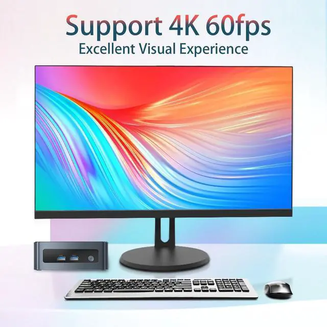 Alt view image 5 of 5 - Binxarn MN56 Mini PC AMD Ryzen 5 5600H 6C/12T 4.2GHz 16GB DDR4 512GB PCIe3.0 SSD Compact Desktop Computer with Wi-Fi 6 Dual Monitor Support Type-C USB3.0,Gigabit Port for Home Office