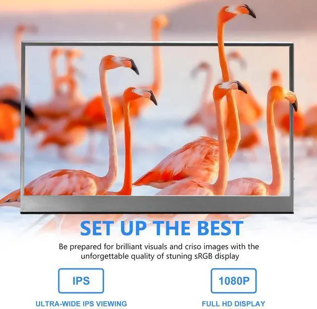 Alt view image 3 of 5 - ARWOEIS 14 inch Portable Monitor FHD 1920X1200P, USB-C HDMI, External Portable Laptop for Monitor, PC,Mac Phone,Xbox,Swich,PS,w/Premium Smart Cover