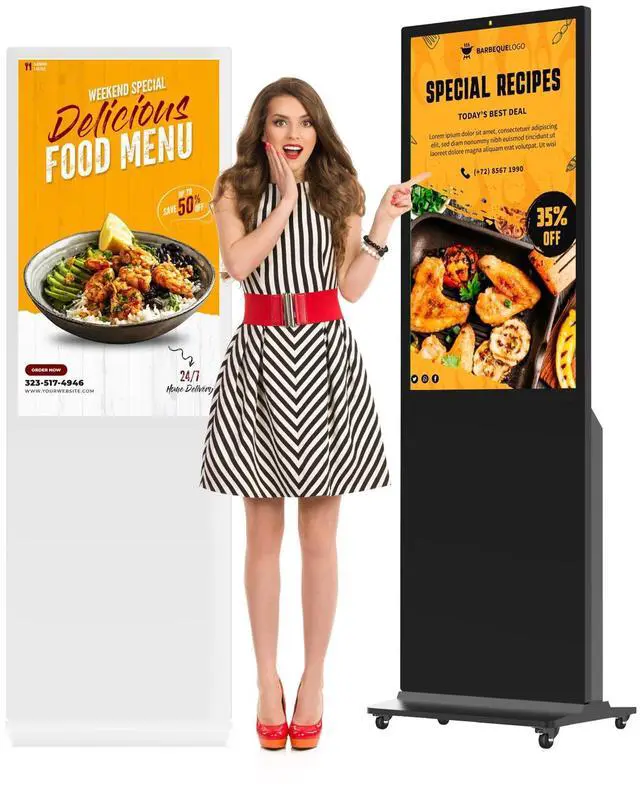 Main image of Canlarriz 32 Inch Digital Signage Kiosk LCD Advertising Display Menu Displays Indoor Floor Standing Vertical Poster 2+32GB FHD Android OS with HDMI in/USB